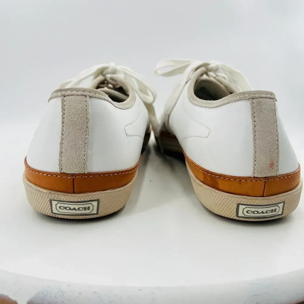 Coach Brad Women's Fashion Sneakers Lace Up White Leather Shoes Size 13M
